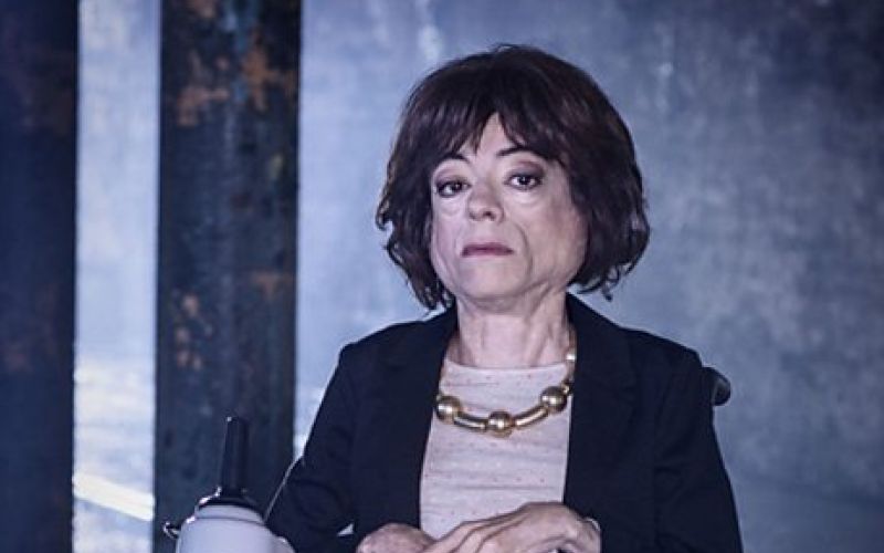 Liz Carr head and shoulders, as the character Clarissa Mullery