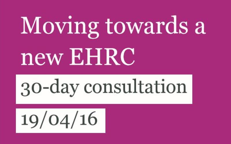 Section of cover of EHRC consultation document