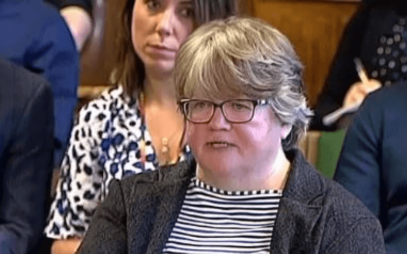 Therese Coffey speaking to the work and pensions committee