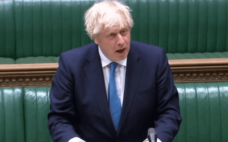 Boris Johnson speaking in parliament