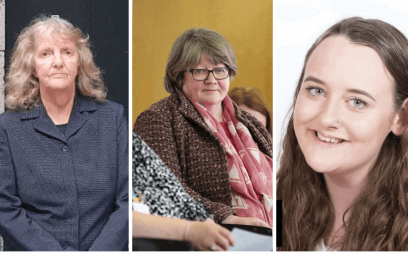 Separate head and shoulders pictures of Joy Dove, Therese Coffey and Imogen Day