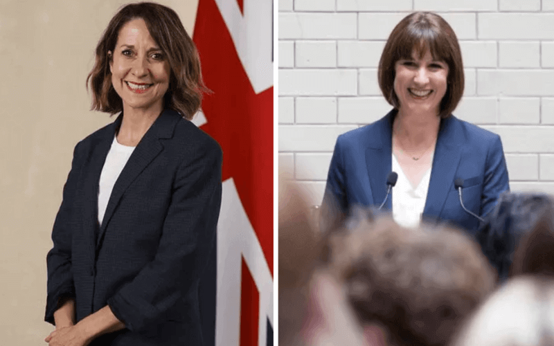 Separate pictures of Liz Kendall and Rachel Reeves, both smiling