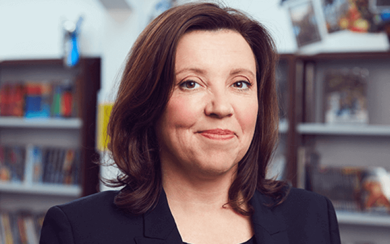 Head and shoulders of Dame Rachel de Souza, smiling